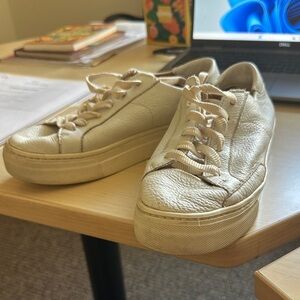 Soludos Cream Leather Sneakers